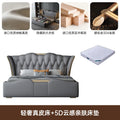 Genuine leather bed + 5d cloud feel comfort mattress combo