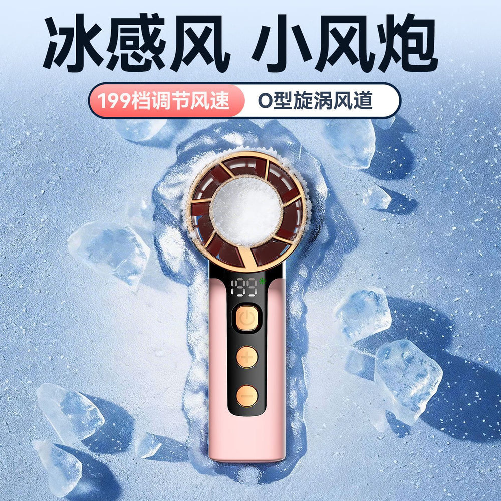 2026 new ice-cooling handheld fan - usb rechargeable mini outdoor portable digital display high-speed powerful fan