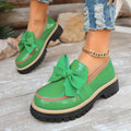 plus sizespring & fallnew arrival loafers women's bows british style leather shoes thick heel thick soleexportretroflats