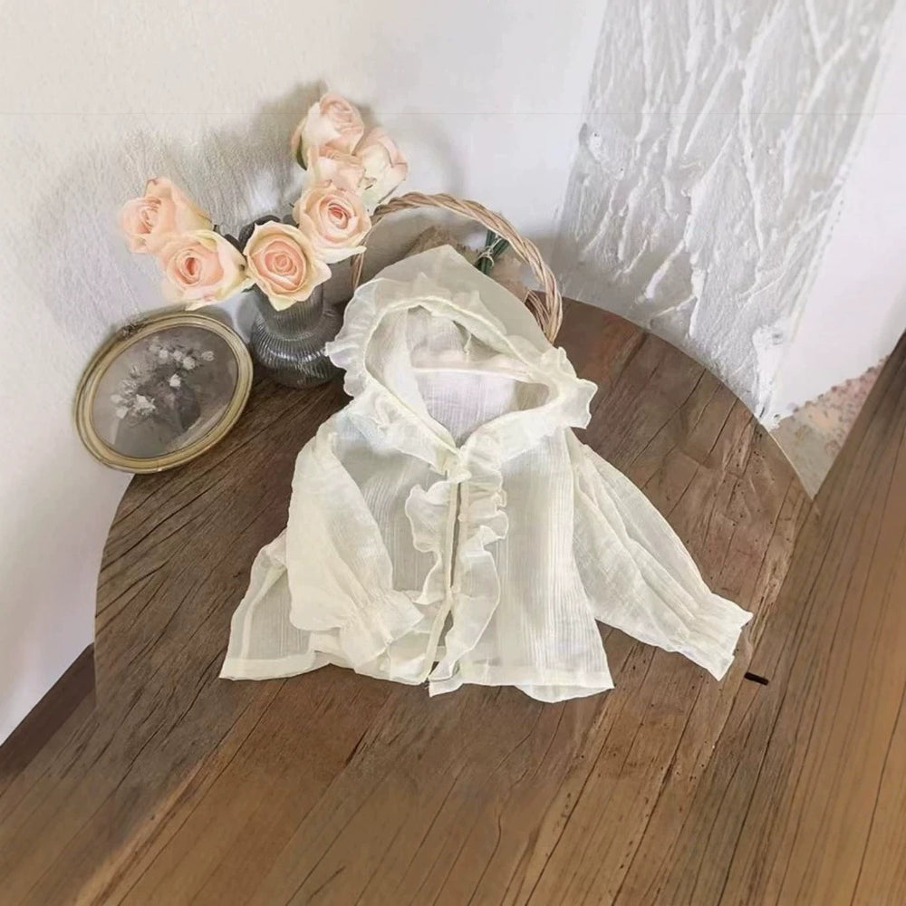 Baby girl summer clothes: ultra-thin, breathable skin shirt - perfect for infants and toddlers, ideal for home, outings, and air-conditioned environments. loose-fitting, stylish tops for little ones