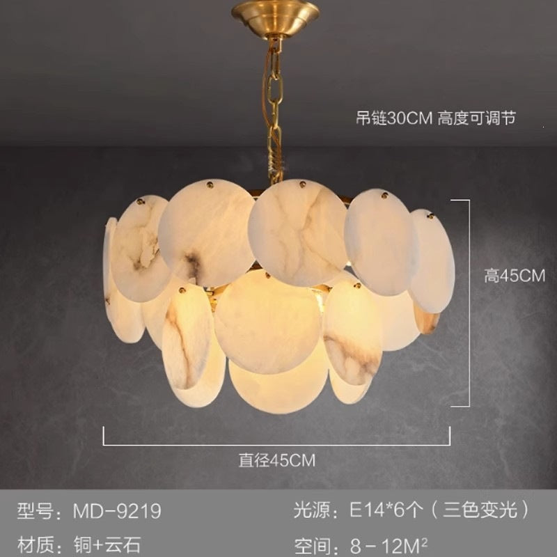 natural marble living room chandelier modern style villa lighting all copper wall lamp accessible luxury spanish import french style