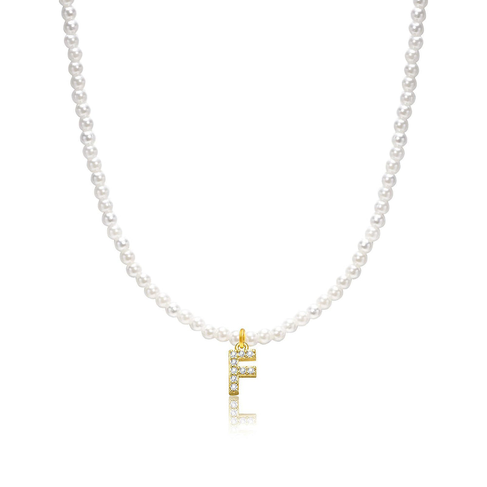 new arrival imitation pearl necklace niche style design 26 english letter pendant necklace classy sense collarbone chain necklace