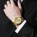 Shangmei brand trendy fashion waterproof luminous business automatic quartz embossed hollow-out men's watch