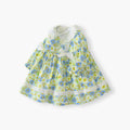 Girls' dress - new spring/autumn  collection - country style floral print, bow accent, lace collar princess dress