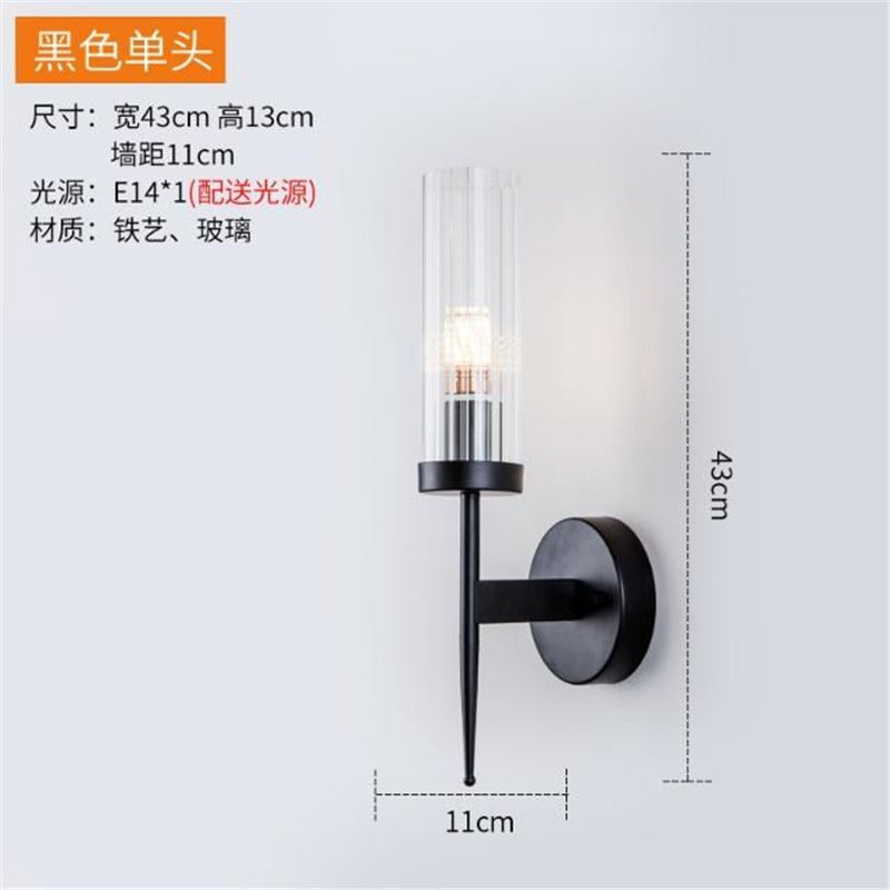 Nordic wall lamp postmodern casual creative crystal light luxury living room background wall lamp bedroom stairway aisle bedside lamp