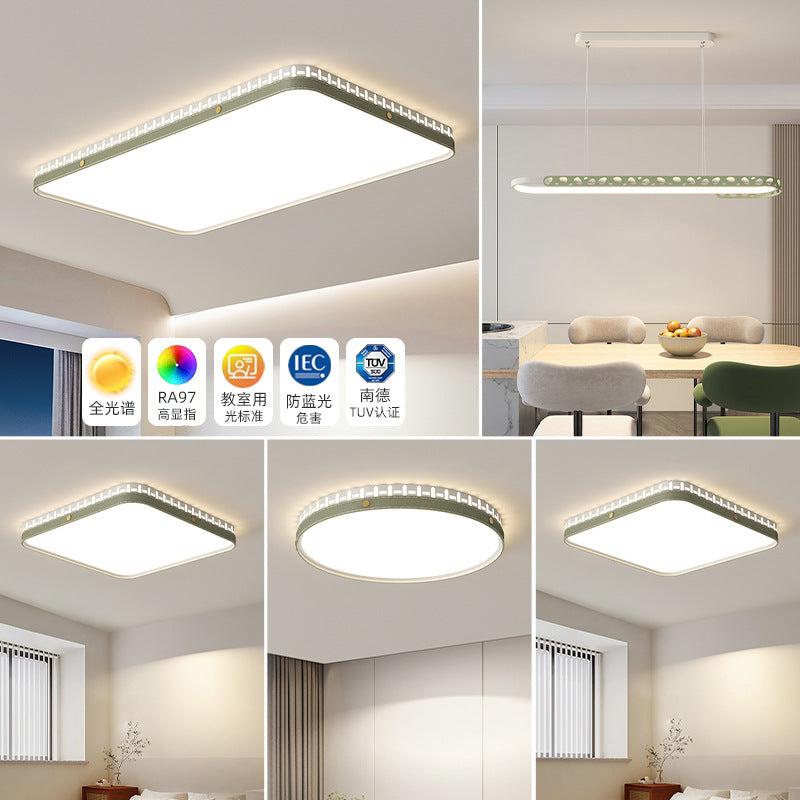 Living room ceiling light 2025 new modern simple atmosphere cream wind eye protection three rooms two halls whole house lighting package