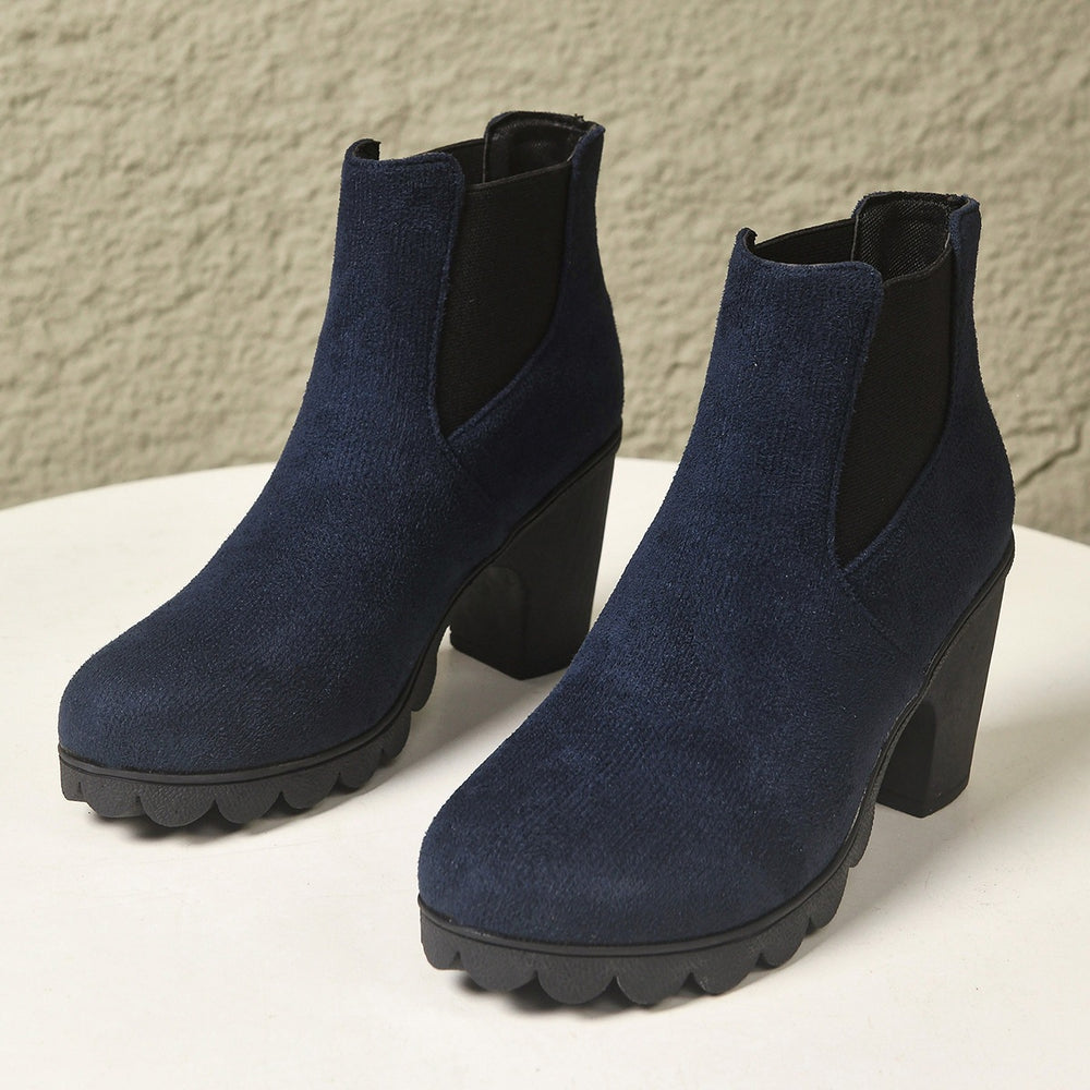 Exportplus sizefall and winternew arrival sleeve boots women's round toe thick high heel elastic exportfashion women's short boots