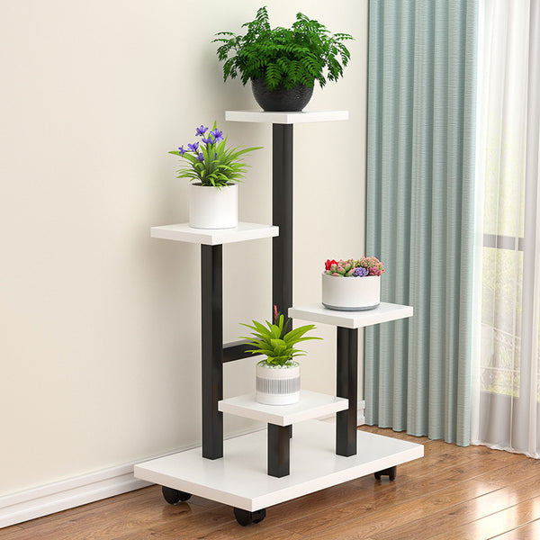 Balcony wrought iron flower rack, living room decorative flower pot rack, dill floor-to-ceiling flower rack, indoor multi-layer shelf modern
