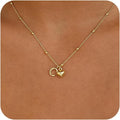 new fashion light luxury style 26 letter heart necklace, 14k gold plated minimalist versatile women's necklace
