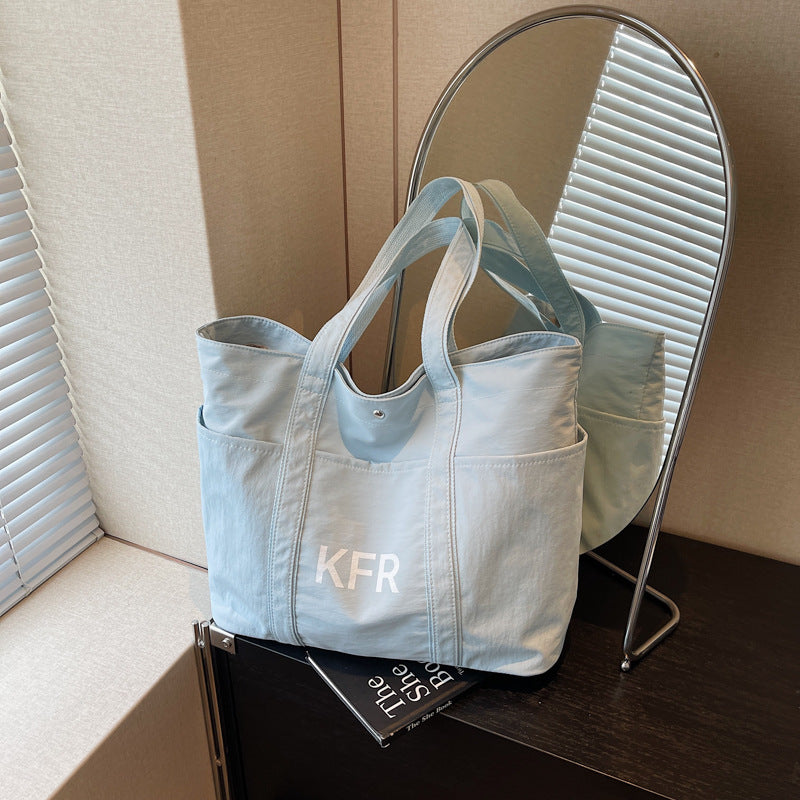 Cross-border canvas tote bag women's new large-capacity work commuting handbag fashion lazy style casual shoulder bag