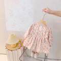 Trendy floral vest dress for baby girls - korean style, chic two-piece look, princess style dress - new autumn  collection