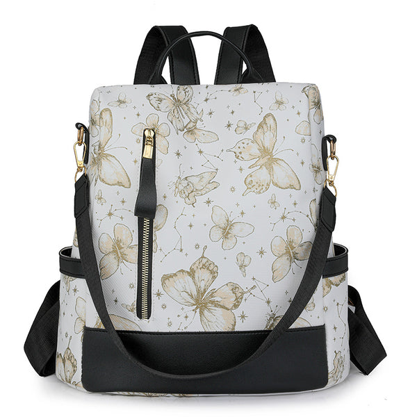 Bag women's new fashion national style embroidery thread trend college student backpack simple nylon large capacity outdoor travel