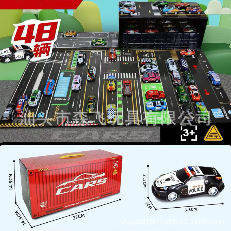 storage toy car container container alloy iron car model parking kids gift box suit wholesale price