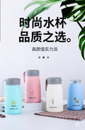 Small q cup portable cartoon cup double-layer glass liner water cup gift cup printed logo advertising cup with lid