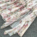 Frenchromantic style one shoulder floral pure desire two-piece set women's summer light mature ruffles cake skirt slimming looksuit