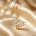 Popular popular light luxury copper inlaid zirconium full diamond swan necklace light luxury niche versatile fashion titanium steel clavicle chain jewelry