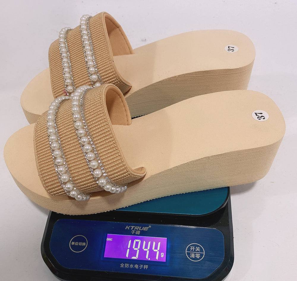 New arrival slippers for women summeroutwearfashion pearl soft bottom xiaohongshu flip-flops fairy cool slippers wholesale dropshipping