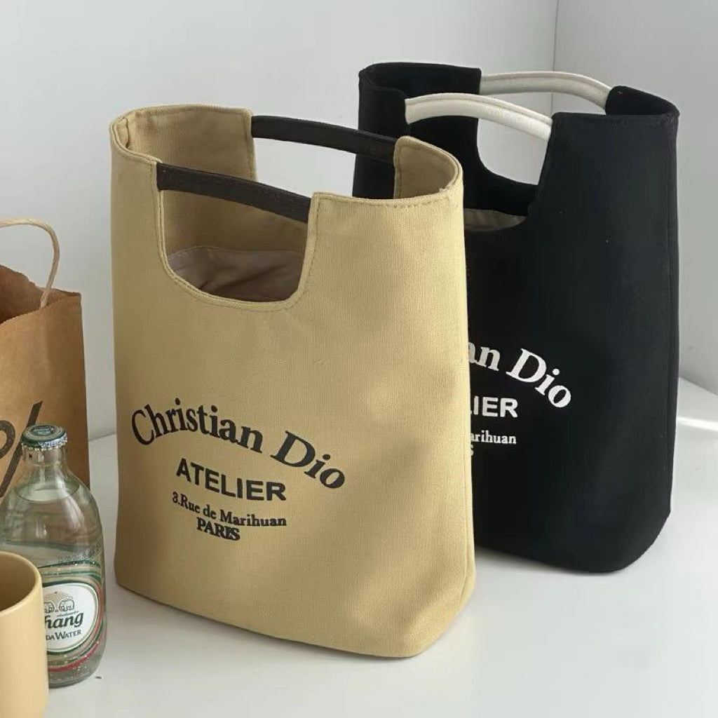 Hand carry out literary canvas to work makeup mommy bag student lunch box bag portable bucket bento casual cloth bag