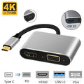 Type-c four-in-one docking station c to 4khdmi+vga+usb3.0+pd100w converter multi-interface