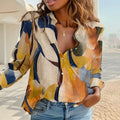 wholesale women's long-sleeved shirts, trendy all-season shirts with popular cross-border print designs, dropshipping available