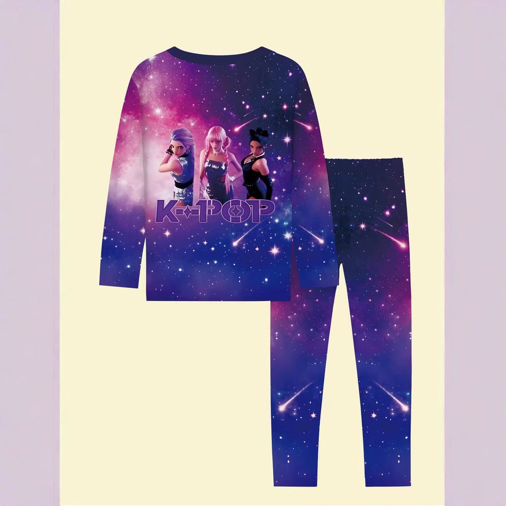 Witcher kpop pajamas long sleevespantssuit cross-border wholesale girls spring autum thin home clothes