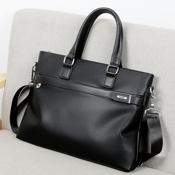 Yishan briefcase  business handbag shoulder bag crossbody computer bag men's high-end soft leather briefcase men's bag