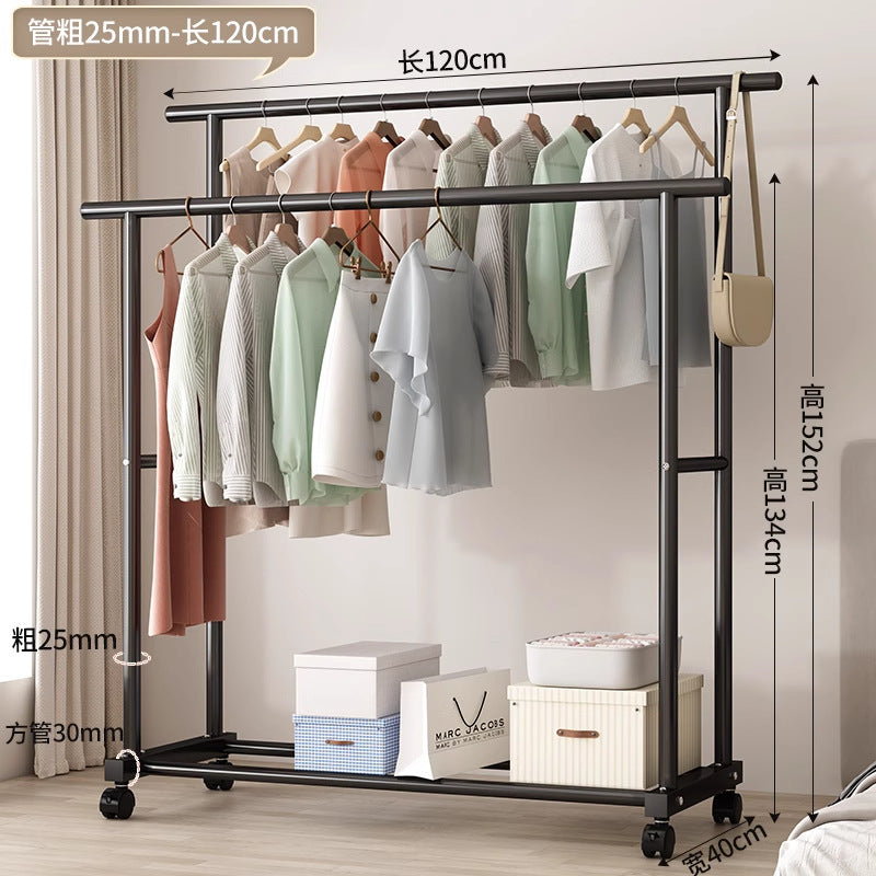 Simple coat rack, movable clothes drying rack, floor-standing indoor room, multi-functional clothes rack, accessible luxuryfor home bedroom