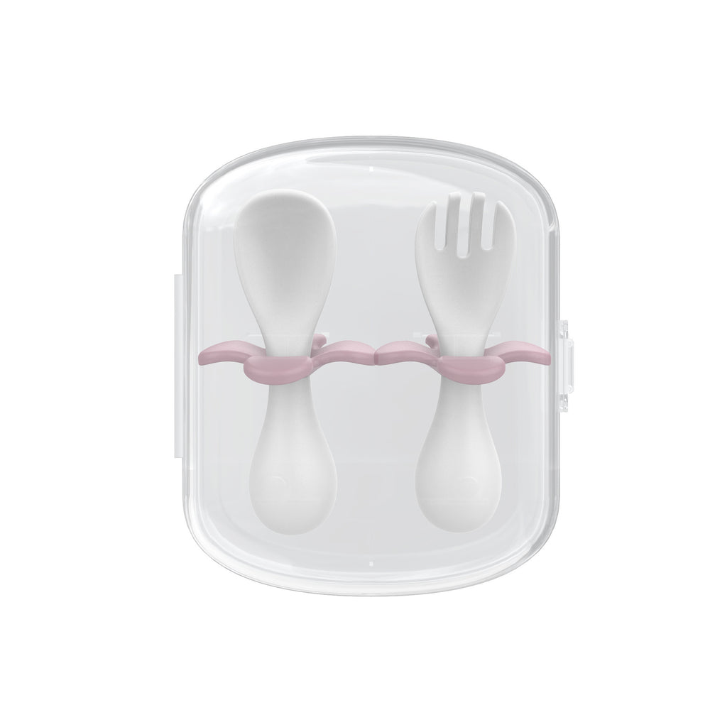 Baby training fork and spoon set - short handle self-feeding spoons for weaning and feeding - wholesale children's tableware