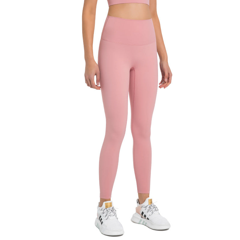Dianqian new arrival no awkward line nude yoga pants high waist tummy control butt lift elastic sports nine-point pants for women dl031