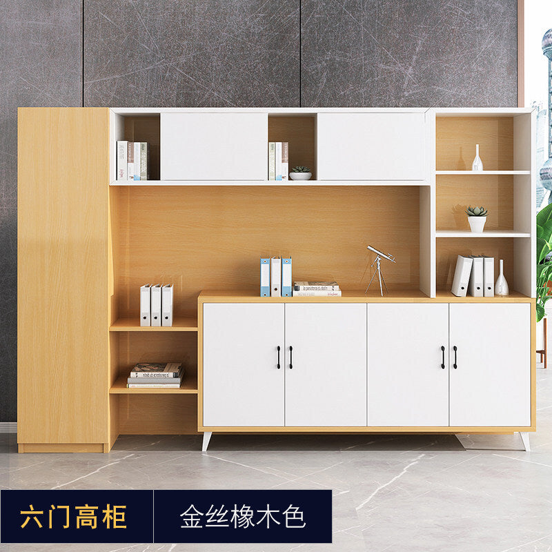 Office minimalist modern file cabinet wooden document financial records small cabinet low cabinet panel drawer style