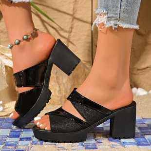 summer new arrival: plus-size high-heeled slippers for women, sizes 36-42. wholesale available. dropshipping to  and