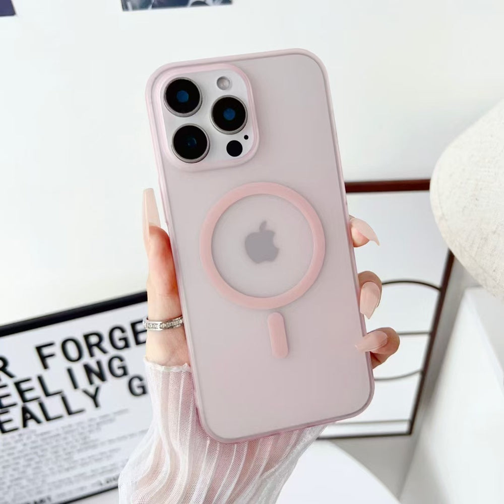 Suitable for iphone17 frosted magnetic phone case apple 15promax ice mist skin feel magnetic anti-fall hard case 16