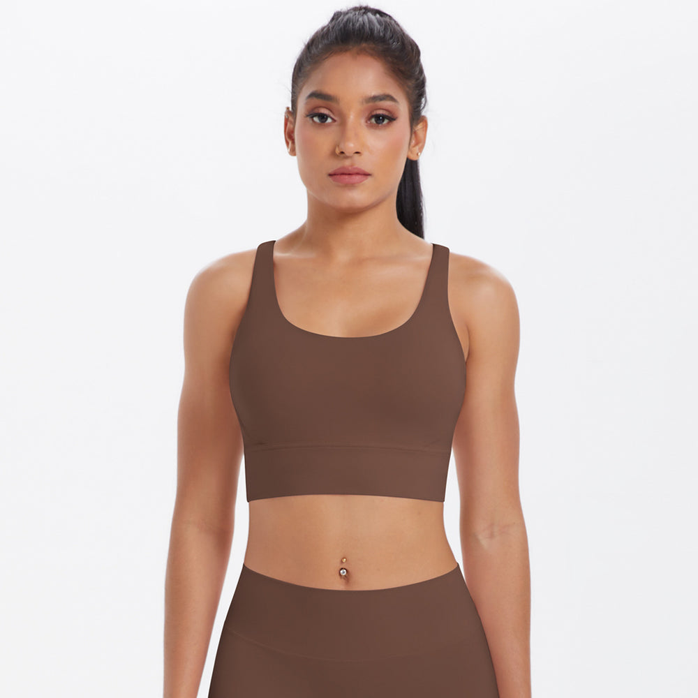 New women's seamless yoga tank top - criss-cross back, sports bra, fitness yoga wear, quick-dry, shock-absorbing sports bra