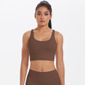 New women's seamless yoga tank top - criss-cross back, sports bra, fitness yoga wear, quick-dry, shock-absorbing sports bra
