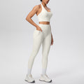 New halter neck backless high-waisted butt-lifting pocket pants activewear set - cloud-like comfort for casual outdoor running, fitness, and yoga
