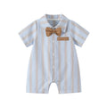 Baby summer clothes thin baby onesie striped cotton newborn clothes short sleeve boy's romper air conditioning suit