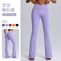 Fashionnew arrival wide-leg yoga bell bottoms high waist hip lift casual sweatpants women's nude tight dance fitness pants