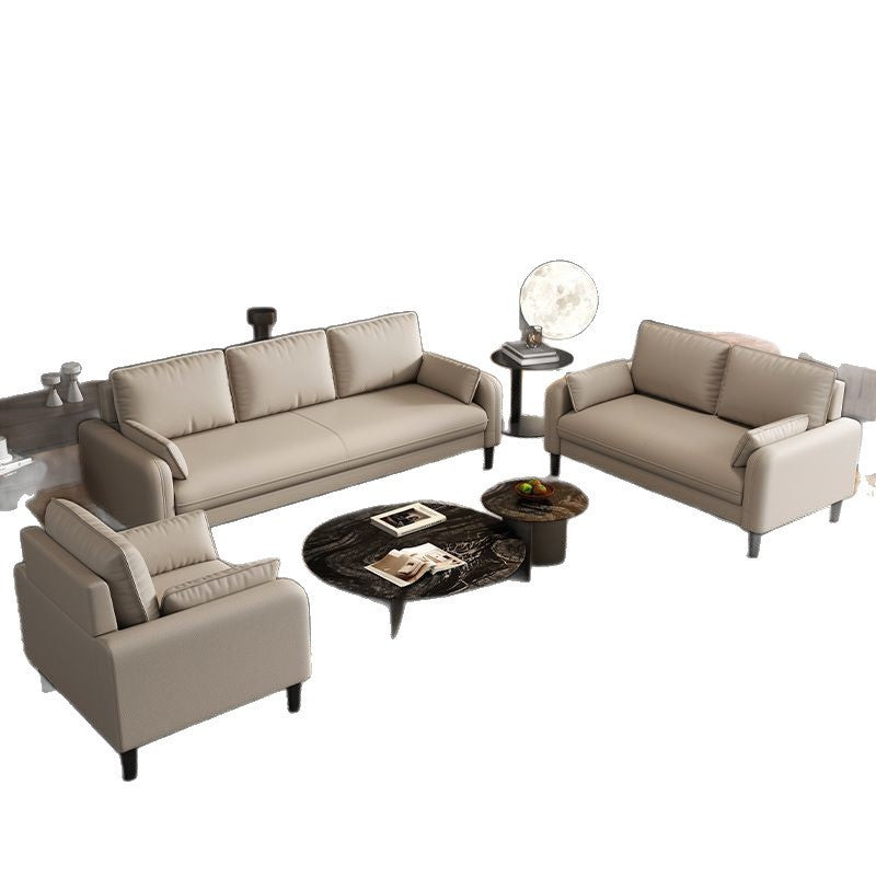 Small apartment sofa double three-person accessible luxury apartment rental room rest area reception clothing store b&b cat scratching leather wood