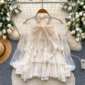 French chic lantern sleeve blouse -  spring collection: ruffle trim, butterfly collar design, elegant and sophisticated top