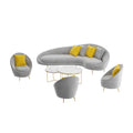 Nordic sales office reception curved double sofa office clothing store rest area furniture coffee table set