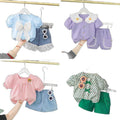 Girls' short-sleeve outfit:  new fashionable and stylish summer two-piece set for baby girls - short-sleeve top and shorts