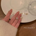 Super sparkling zircon pearl double layer flowers