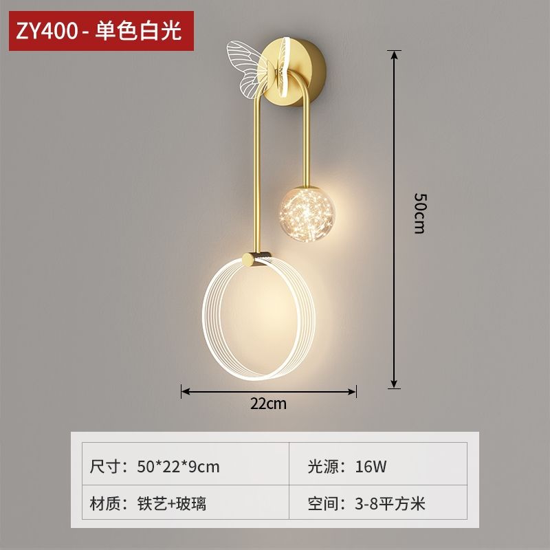 New arrivalaccessible luxurypopular wall lamp bedroom bedside lamp scandinavian modern creative living room background wall decorative lamp hotel