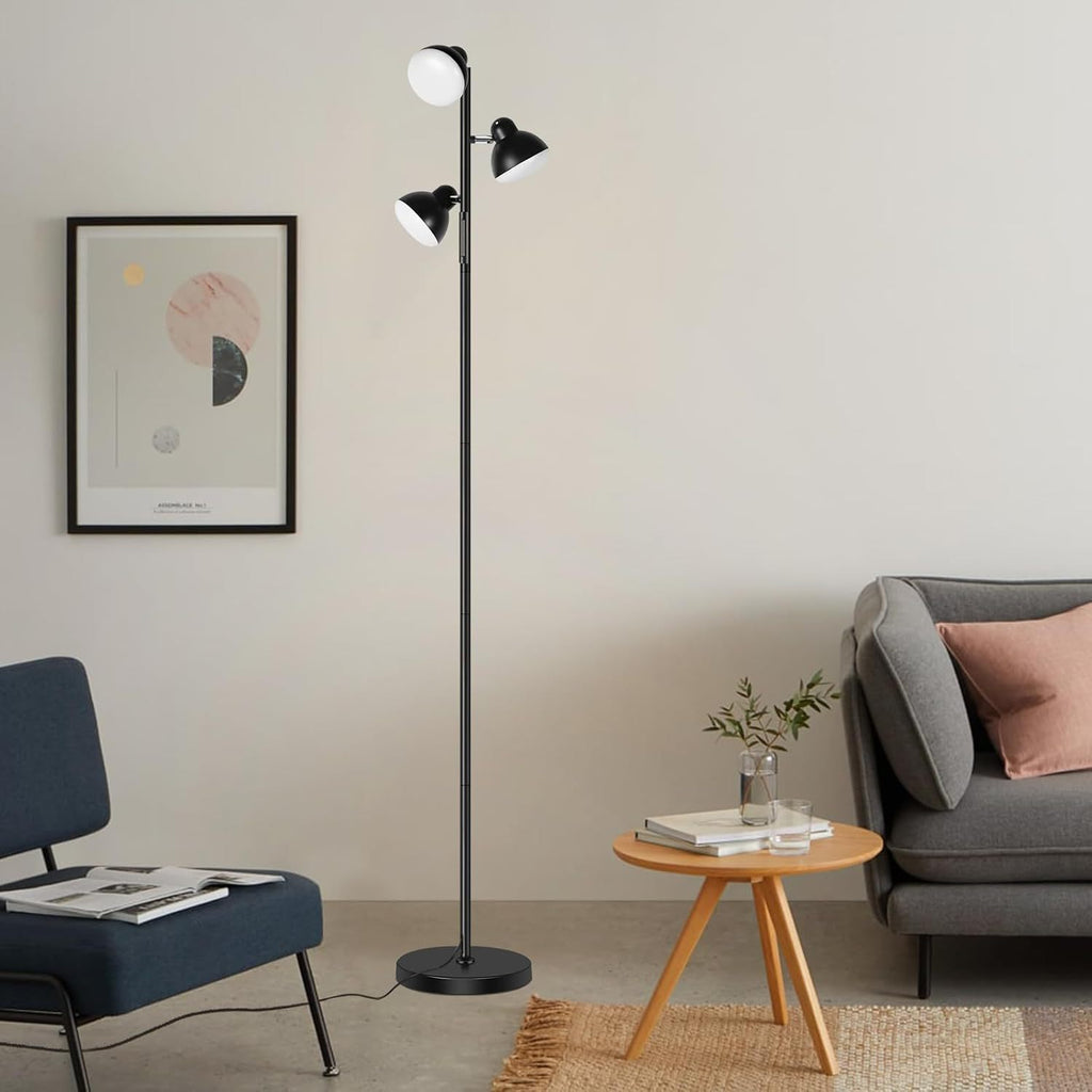 New three-head LED floor lamp modern simple living room bedroom study sofa decoration dimmable standing lamp