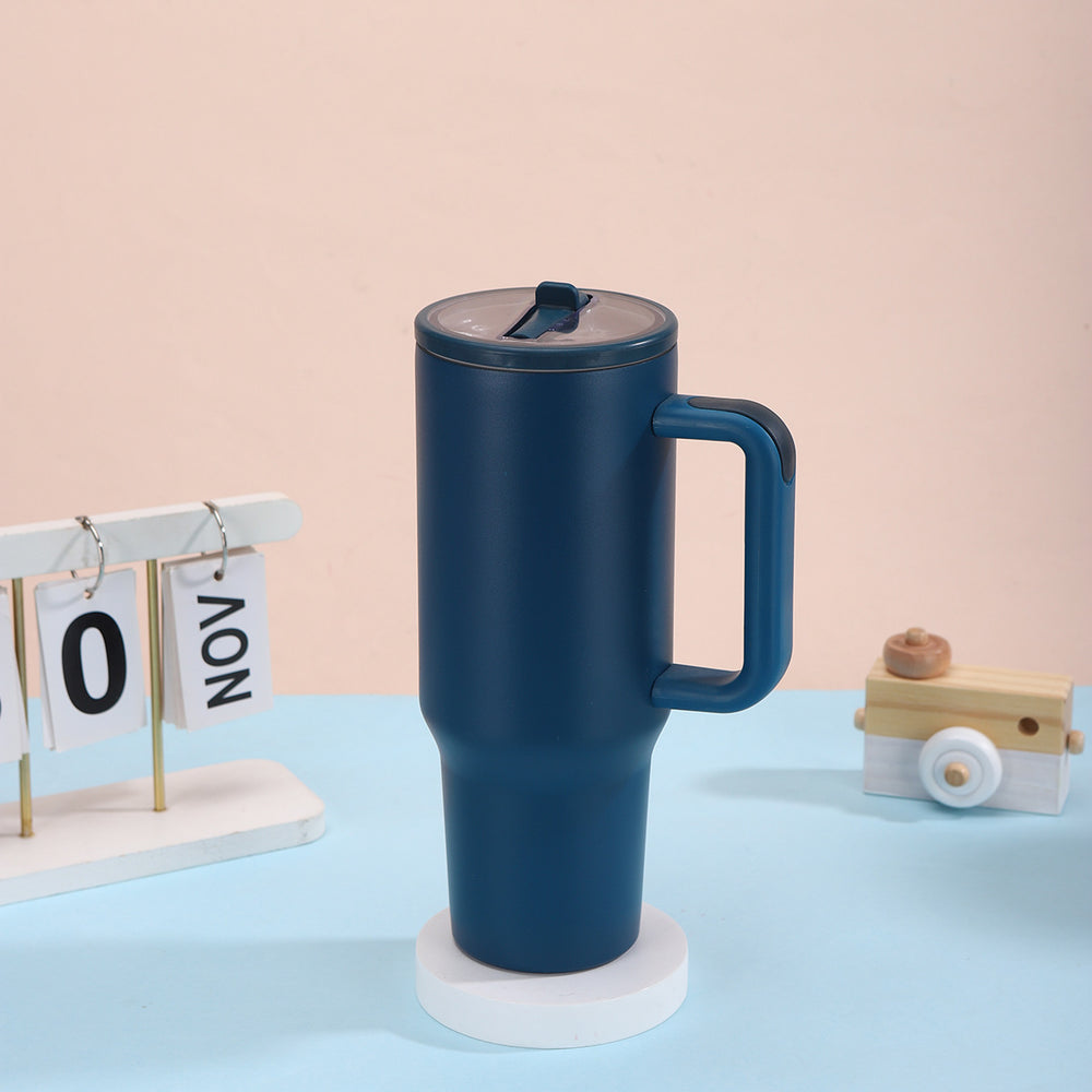 40oz fourth generation handle ice cup 304 stainless steel vacuum thermos cup portable foldable straw cup