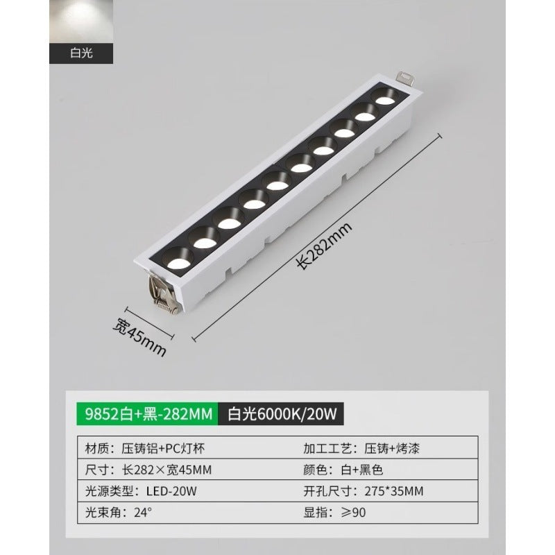 Grille light Recessed headless light Living room lighting Concealed spotlight Downlight line Corridor aisle ceiling light 1