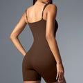European and american cross-border camisole bodysuit yoga outfit, outdoor sports running tight bodysuit, one-piece fitness suit - customizable