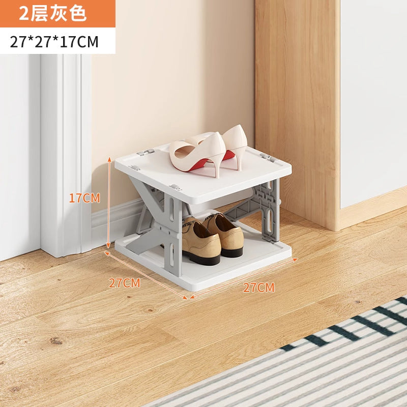 Installation-free foldable shoe rack for home door simple multi-layer small narrow entry door back dormitory space-saving shoe rack