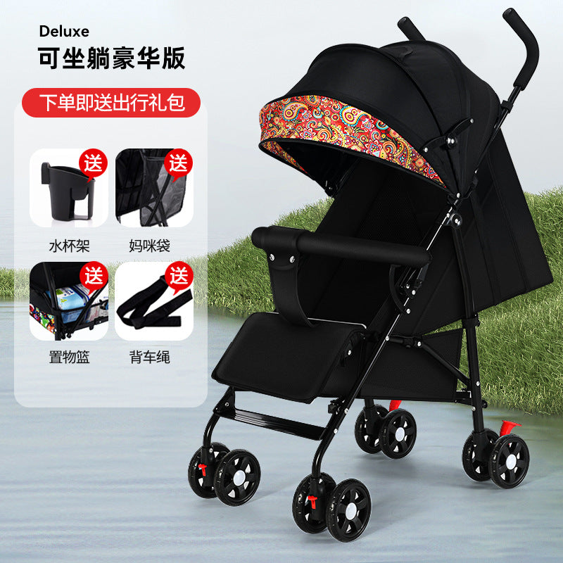 Baby stroller lightweight foldable umbrella stroller reclining seat summer travel pram for infants and toddlers