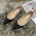 Women's single shoes: new spring/autumn 2025 pointed-toe studded hidden heel french patent leather fashionable versatile low-cut high heels
